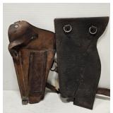 Lot of 2 leather holsters