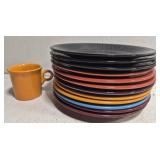 13 pcs Fiesta plates & a cup