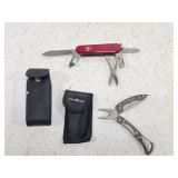 Lot of 2 Utility Pocket Knife & Plier