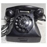 Vtg Ericsson black Bakelite rotary table phone