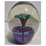 glass paperweight vintage designs style SIGNED
