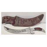 Hand Made White Tail Cutlery Knife w Sheath