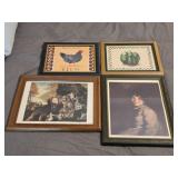 Lot of 4 Vintage Style Decorative Pictures