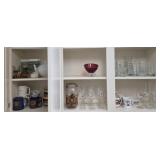Cabinet lot of glass & more