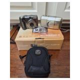 Canon camera w box & case & Nikon camera