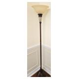 6 ft Glass Globe Metal Base Floor Lamp