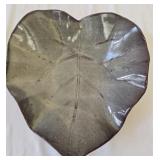 Decorative leaf pattern pottery dish