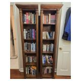Pair of dark wood book shelves