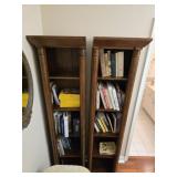 Pair of dark wood book shelves