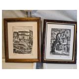2 framed art signed & numbered