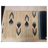 White and blue vintage blanket