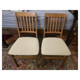 Pair of foldable wood chairs