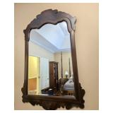 Carved Wooden Framed Bevelled Mirror