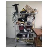 5 tier roll around rack with contents