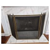 vintage 3 panel fireplace screen