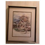 Framed watercolor painting