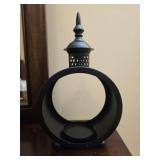 Black metal candle holder