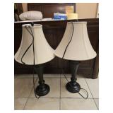 Pair of black metal lamp