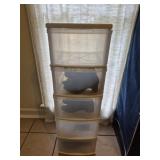 5 drawer plastic organizer w shoes size 7-8
