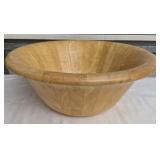 Flared wooden salad bowl