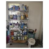 Huge garage lot of paint , cleaner , rack and