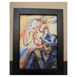 Framed mixed media on canvas by Kramen
