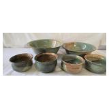 Lot of 6 hand made pottery bowls