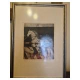 Framed print signed artist unknown