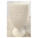 Anchor Hocking white milk glass hobnail goblet