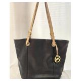 Black Leather Michael Kors Hand Bag Purse