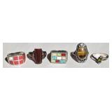 Lot of 5 Sterling Silver Eclectic Style Rings 29 g