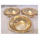 3 Jeannette Glass berry Floragold Louisa bowls