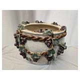 vintage French Majolica cache-pot planter AS IS