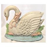 Vtg Cast Iron Cottage Core Swan Door Stop