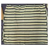 Vintage Yellow & Green Crocheted Blanket