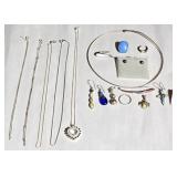 Lot of Sterling Silver Jewlery Chains Pcs Etc