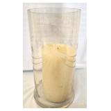 Star pattern glass hurricane candle holder