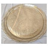 Jeannette Glass serving platter Floragold Louisa