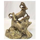 Korean Made Brass Mountain Goats Statue