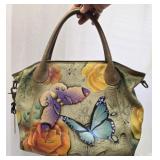 Anuschka Genuine Leather Butterfly Purse