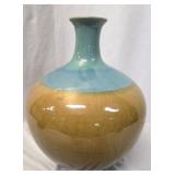 Large 2 tone glazed pottery vase