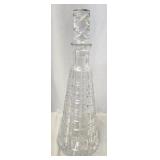 Waffle Cut Lead Crystal Slovakian Decanter