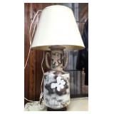 Hand painted Japanese Satsuma style porcelain lamp