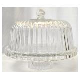 Heavy Crystal Cake Plate Pedastool Dish