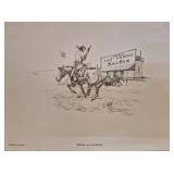 1959 print titled Trouble by artist C.R. Crouch