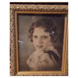 Vtg framed portrait featuring a young person