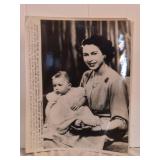 Vtg press photo Princess Elizabeth holding son