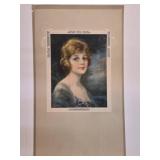Antique Sweet Violets lithograph portrait print