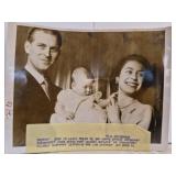 Vtg photo Princess Elizabeth & Prince Philip & son