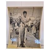 Vtg photo of a fisherman holding a fish